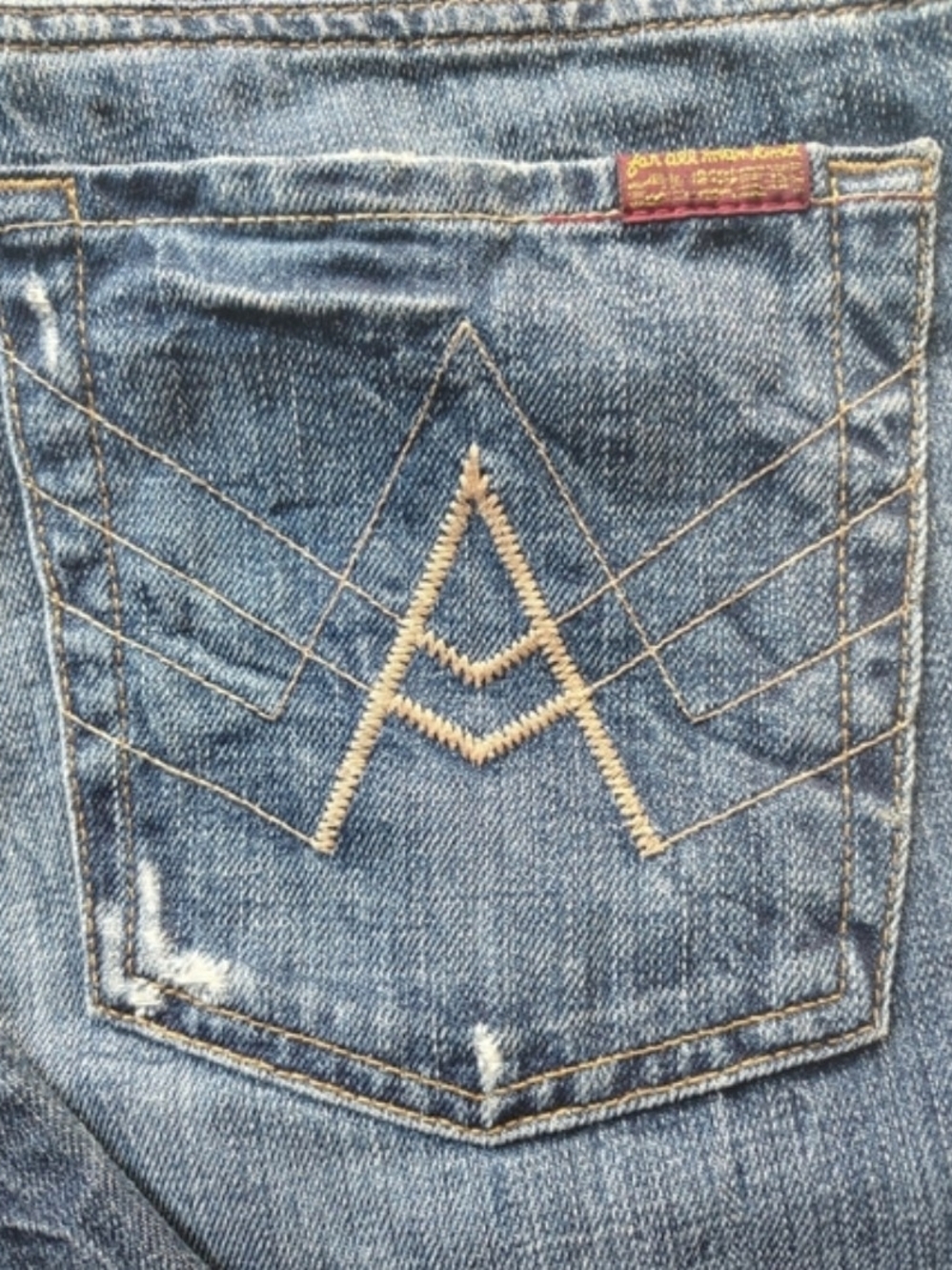7 For All Mankind "A" Pocket Men's Bootcut Medium Wash Jeans 34 x 32 NWOT - Picture 3 of 10